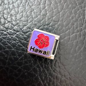 Hawaii hibiscus flower Italian charm link